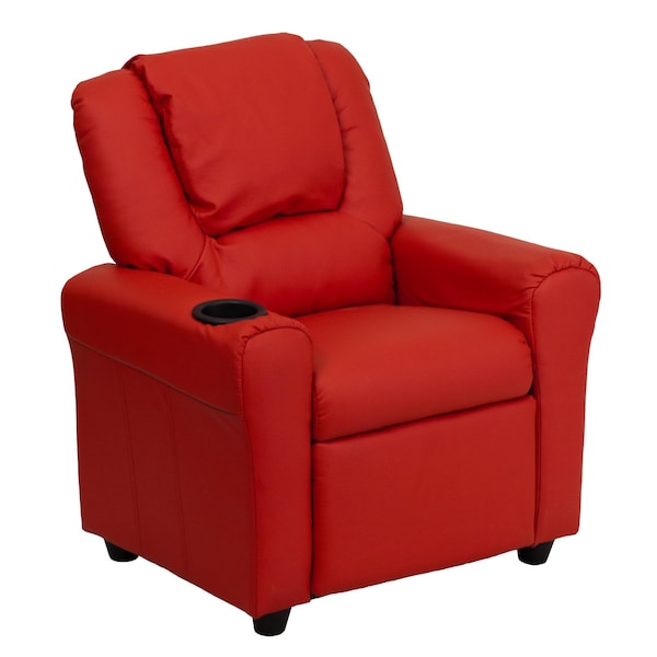 Flash Furniture Kids Recliner, 21-1/2" to 36-1/2" x 27", Upholstery Color: Red DG-ULT-KID-RED-GG - main